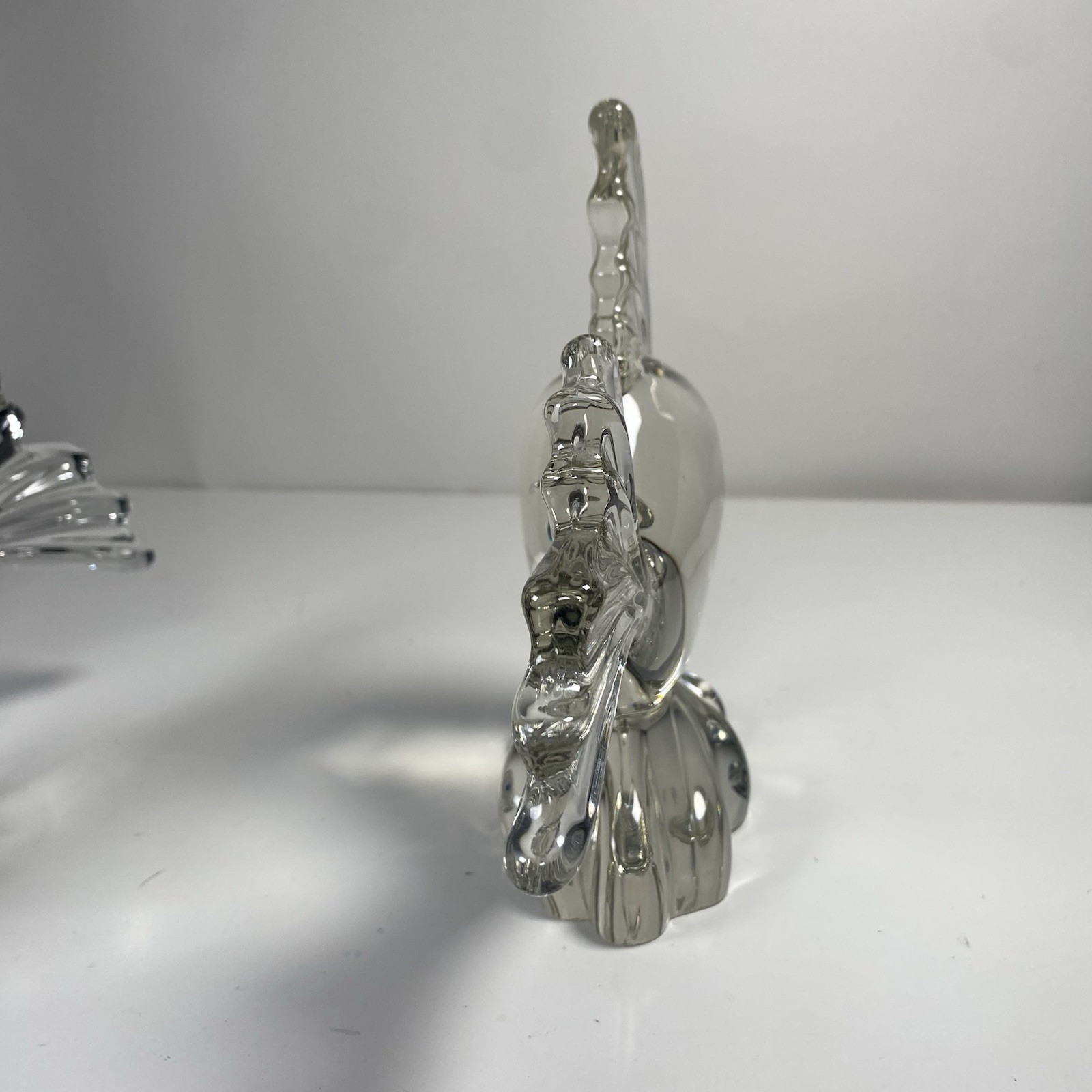 Single (ONE) 1 Viking Glass Angel Fish Statue Clear 7″ Bookend Epic Aquatic MCM