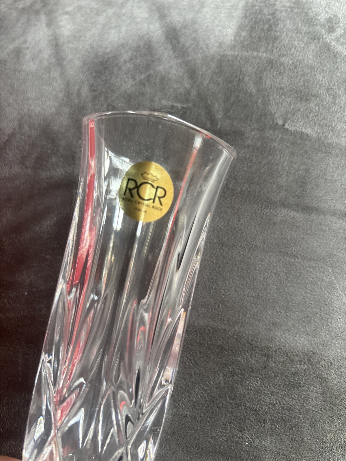 RCR Royal Crystal Rock #170 Bud Vase 6 ½” Tall Flowers Made in Italy In Box