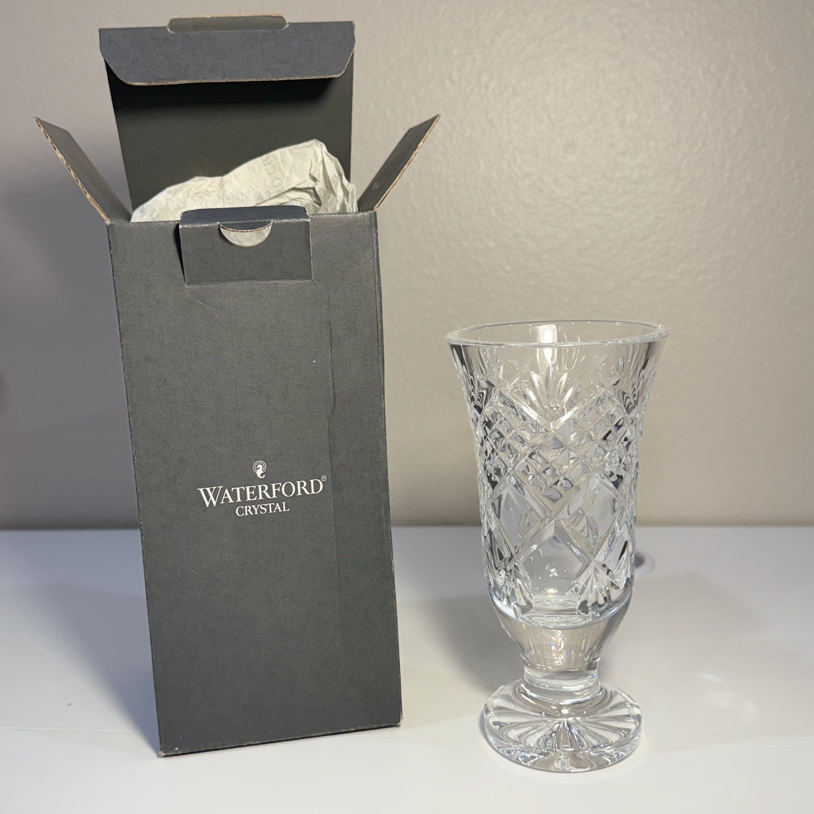 Stunning Waterford Crystal 7” Archive Vase NEW IN BOX