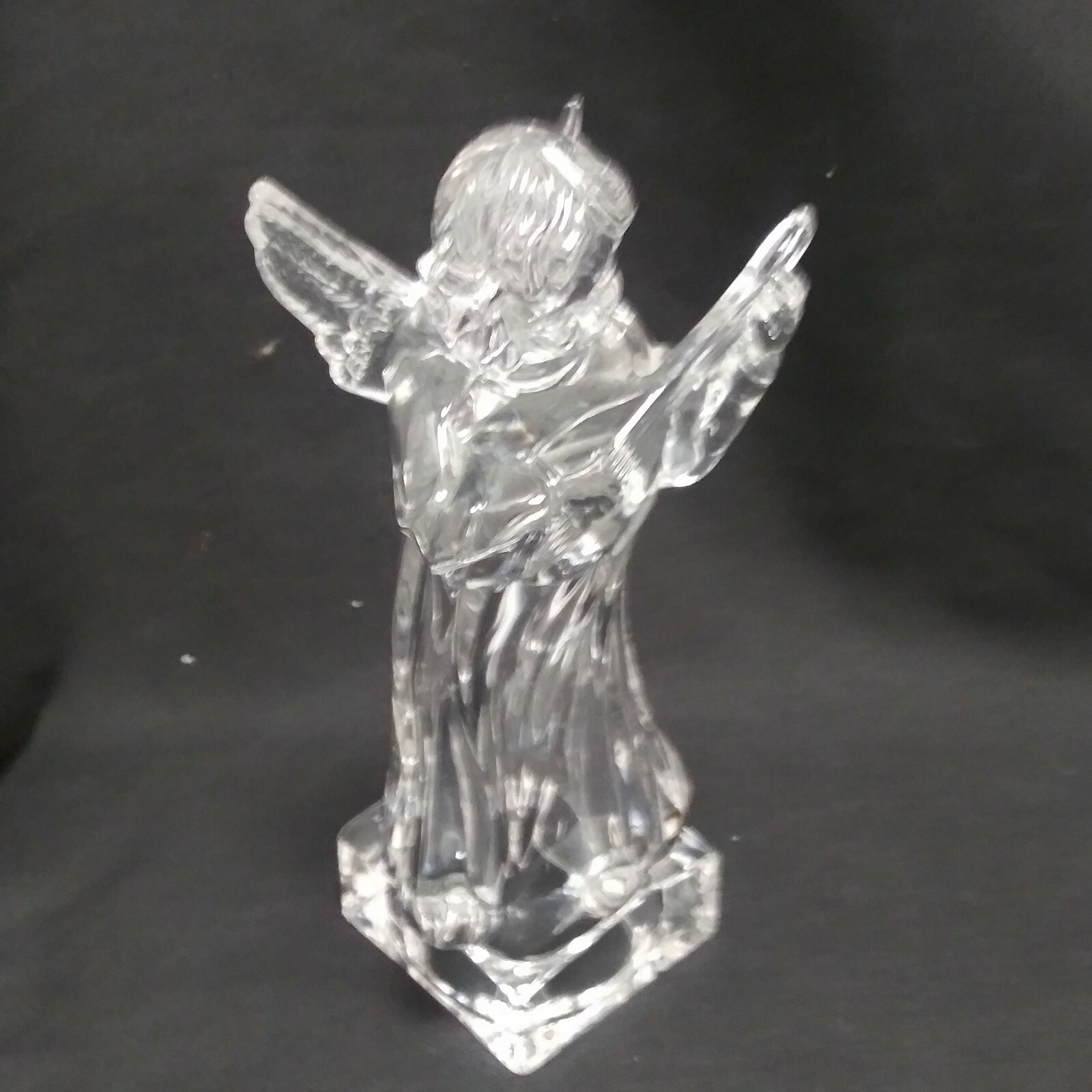 Mikasa Crystal Angel w Mandolin Figurine 8 1/4″ Tall Germany Herald Collection