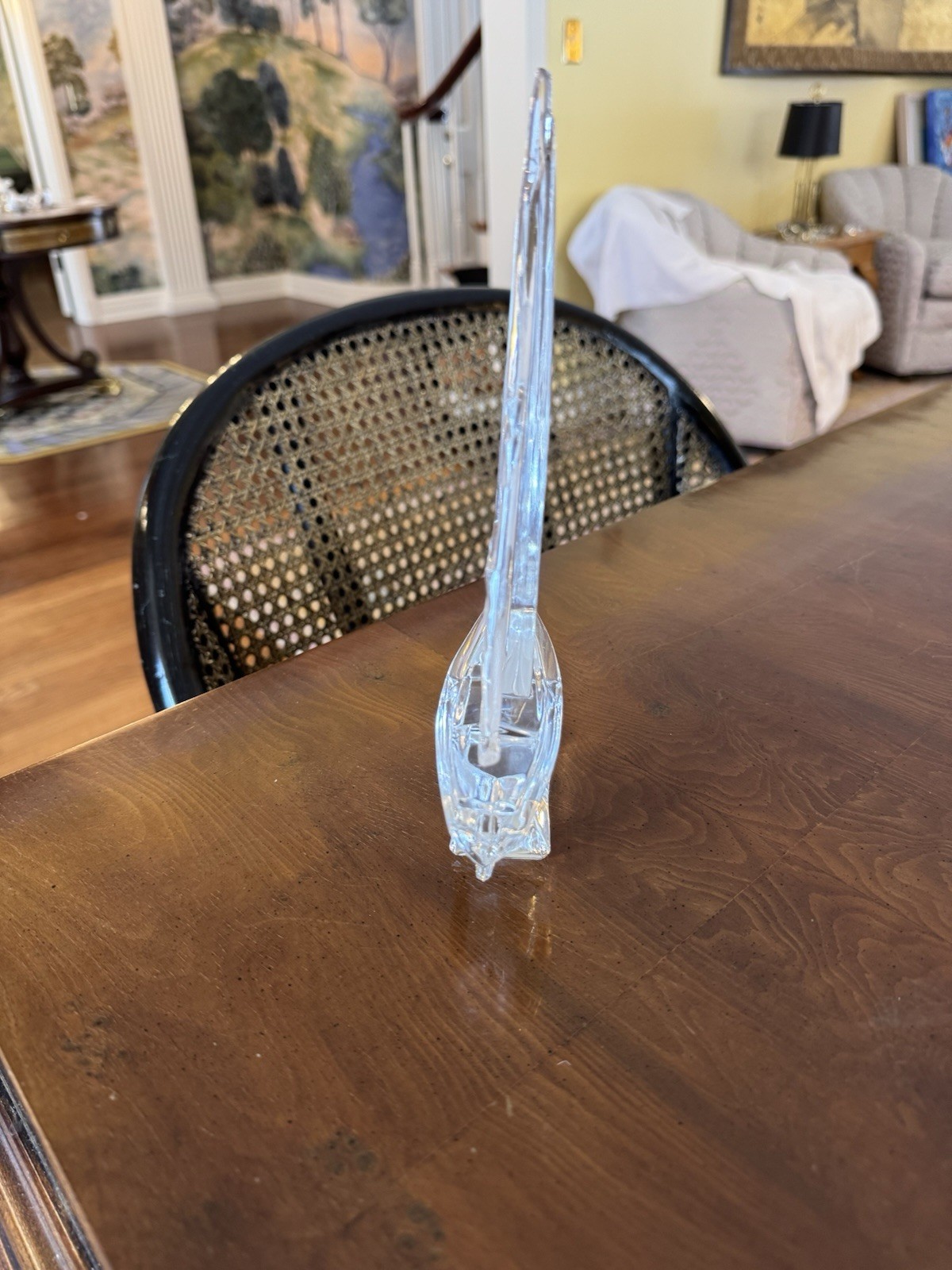 J.G. Durand Glass Sailboat Figurine Nautical Decorative Sculpture