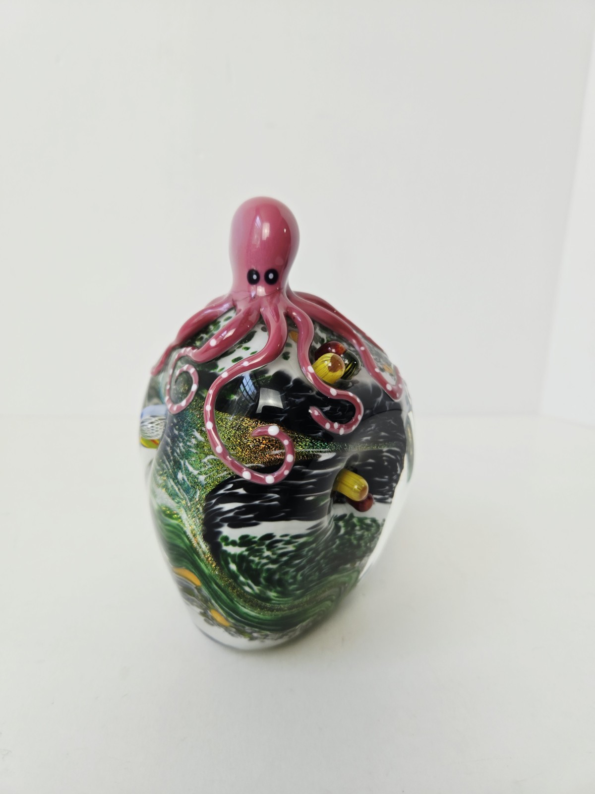 Glass Eye Studio paperweight octopus ocean nautical year 2000 5 1/2″