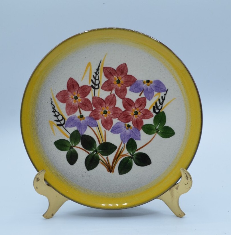 Vintage Weininger Keramik Ceramic Floral Decorative Plate made in Switzerland