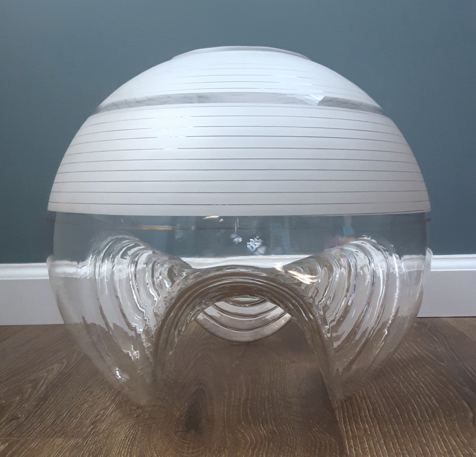 Mid Century MAZZEGA Murano Art Glass HUGE 13.75″ Centerpiece Globe Ball Vase MCM