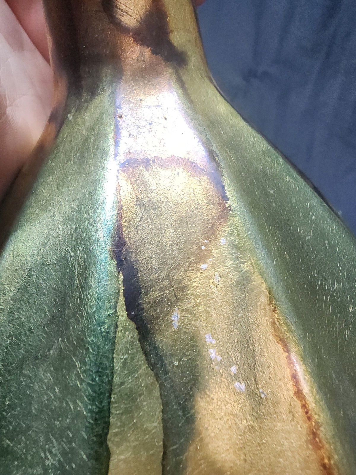 Vintage Colorful Abstract Paint Drip Art Pottery Vase 17.5”