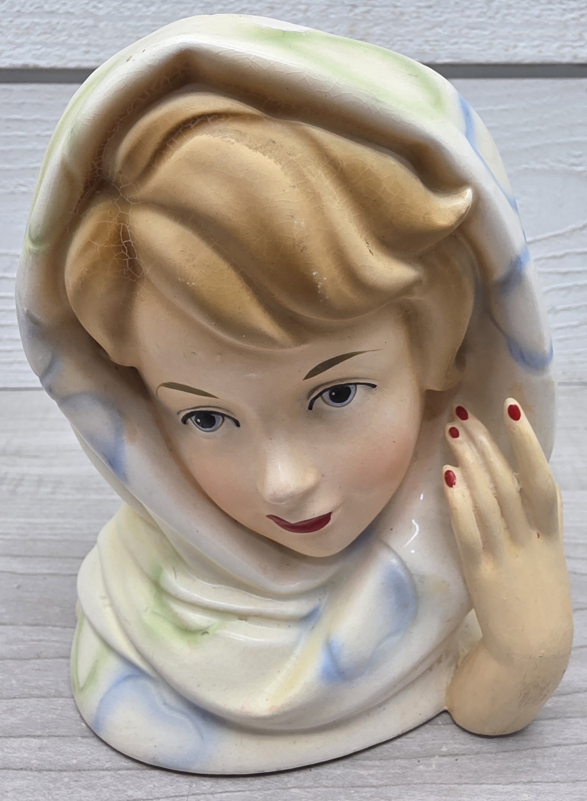 Vintage RELPO K1262 – Lady Head Vase Figurine Handpainted from Japan *See Pics*