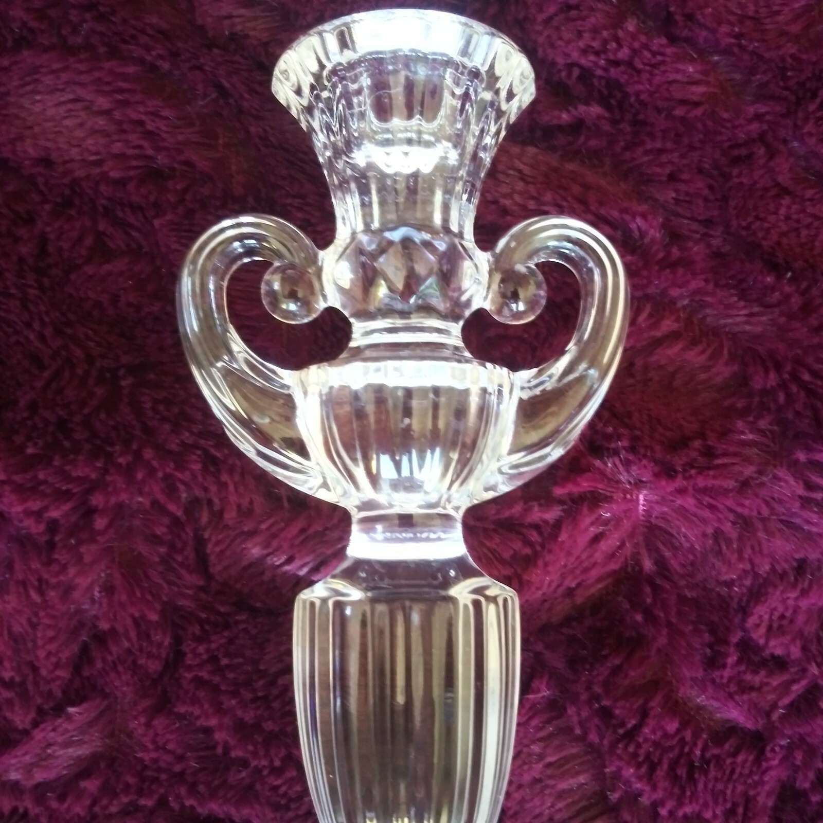 Heavy 8 1/2″ LEAD CRYSTAL CANDLESTICK QUALITY CANDLE HOLDER Holiday