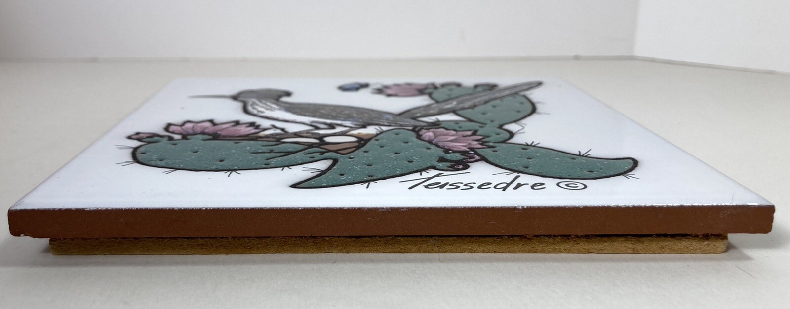 Teissedre Designs Inc Tile Roadrunner Cactus Nest Butterfly Coaster Trivet Decor