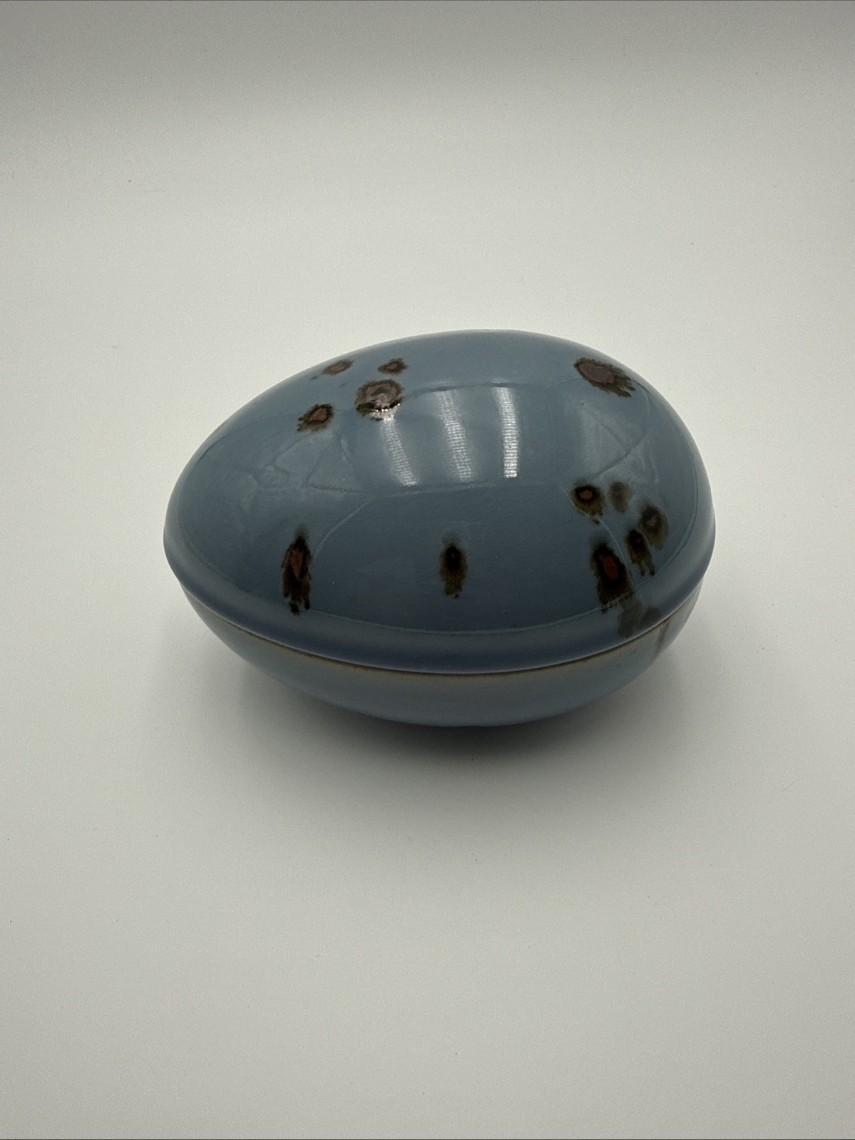 Dansk Ceramic Speckled Egg Trinket Dish Lidded International Designs