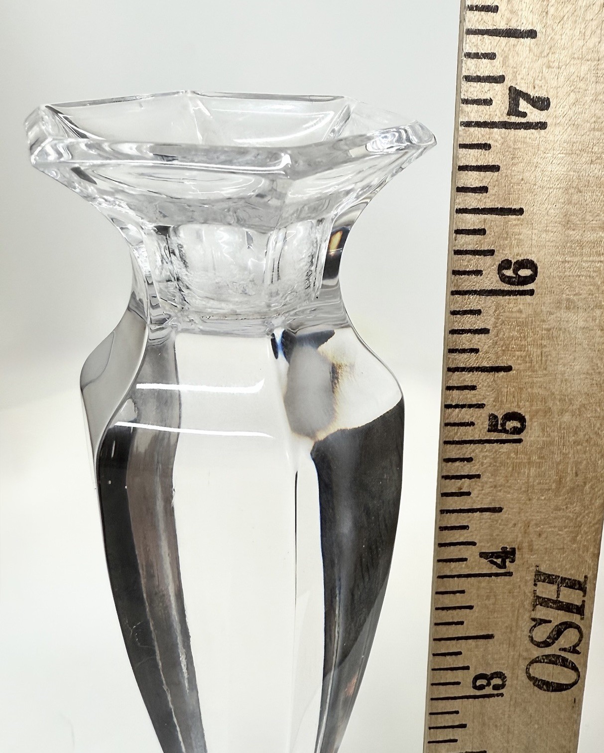 VTG Gorham CRYSTAL Sovereign Paneled Design of Single Light Candlesticks 7″