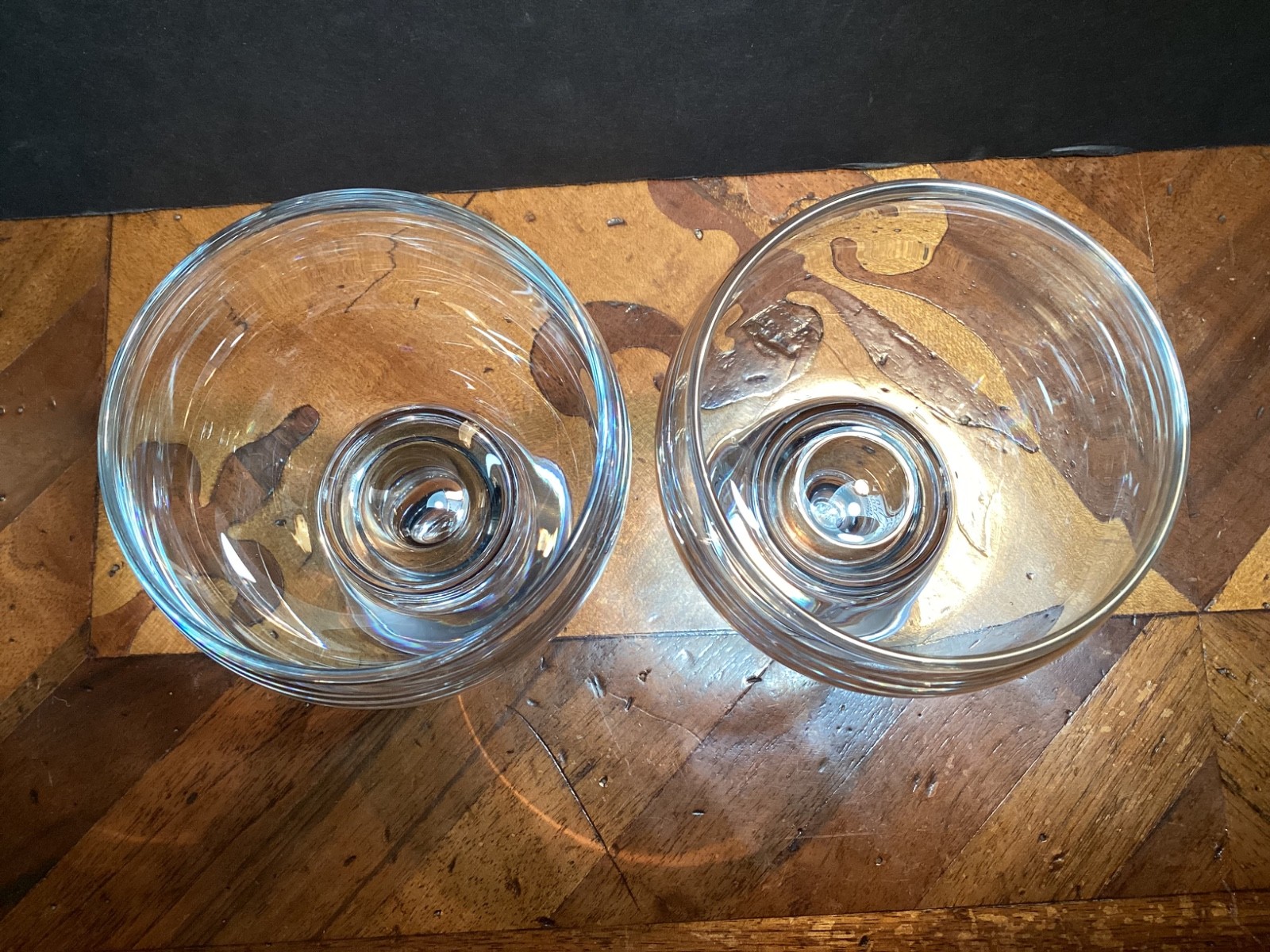 2 Holmegaard PER LUTKIN Bubble Balloon Glasses MCM Scandinavian Clear Ice Blue