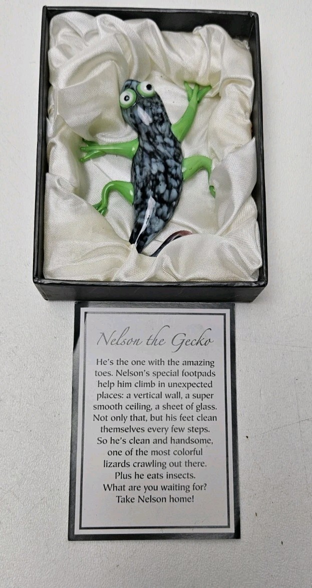 Vintage Pier 1 One Art Glass Figurine Nelson the Gecko Lizard