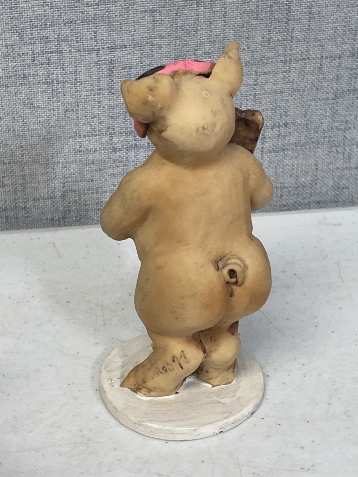 Vintage Pig Figure Standing Snowboard Theme Giocolino Euro souvenir 5” Italy