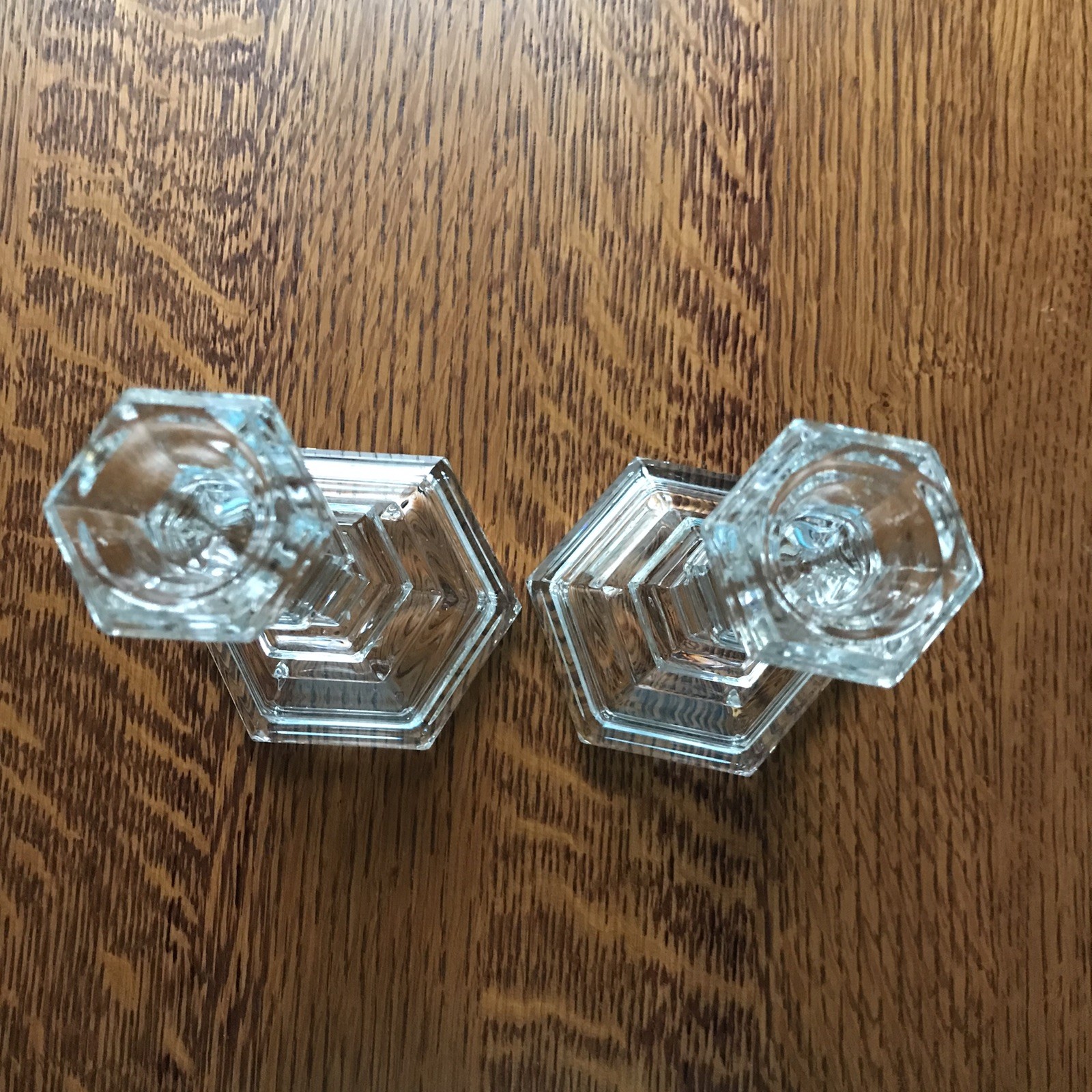 Tiffany & Co Crystal Candle Holders Candlesticks 8” Set of 2 ‘Plymouth’ Retired