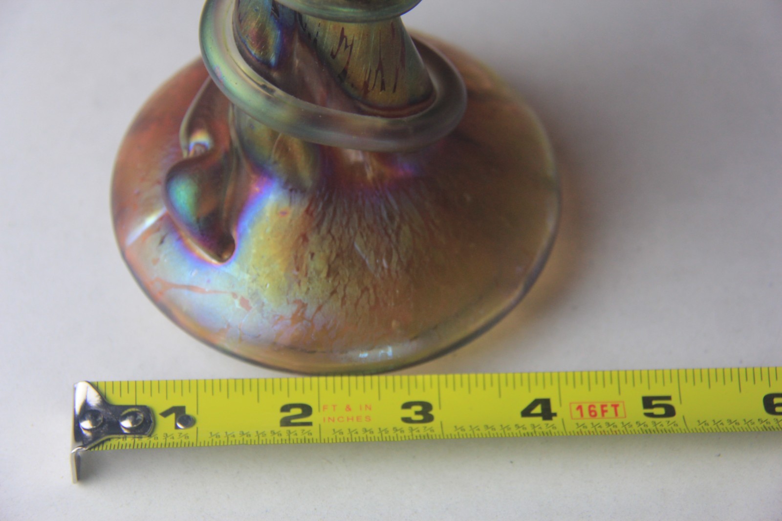 Antique Rindskopf Hyacinth Snake Pepita Iridescent Czech Bohemian Art Glass Vase