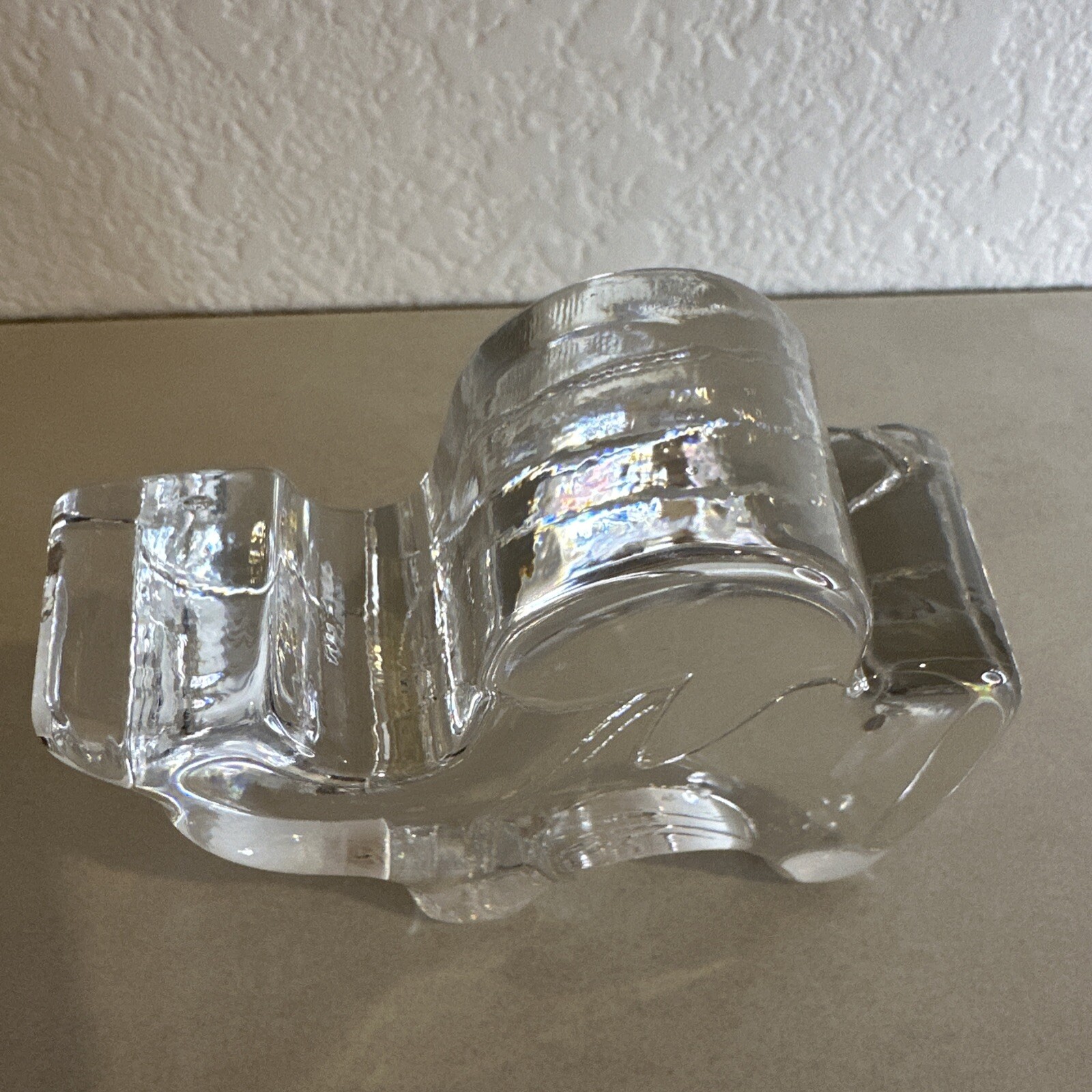 Vintage KOSTA BODA Crystal Camel With Palm Tree Glass Figurine Zoo Animal Signed