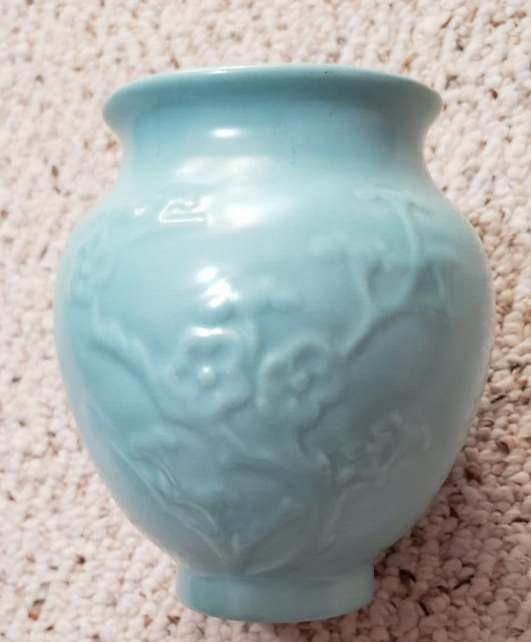 Rare Metlox Turquoise Poppytrail Vase/Cache Pot, 5 1/2 inches tall