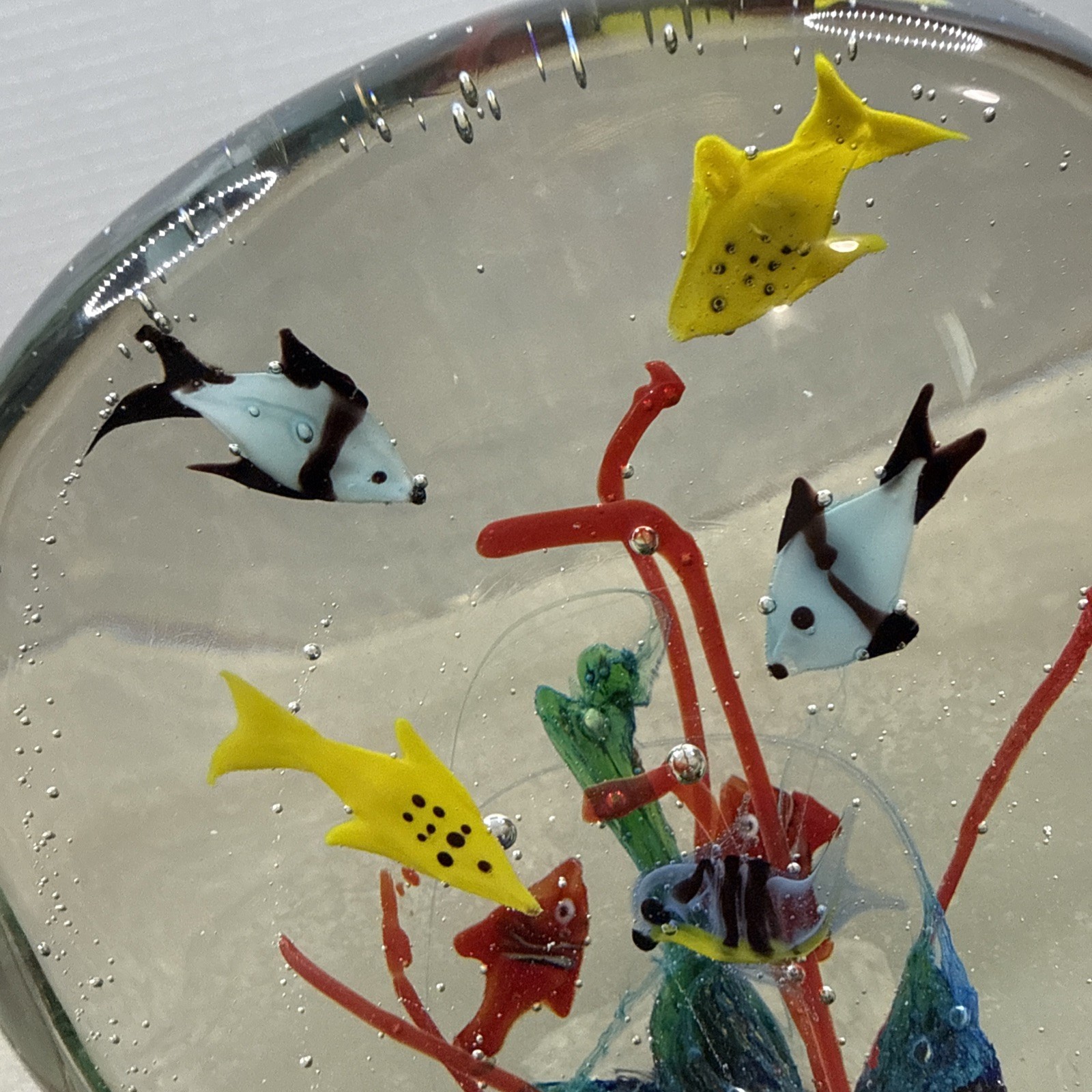 Large Murano Style Glass Aquarium Fish Paperweight 8 lbs 7.5″ Tall READ
