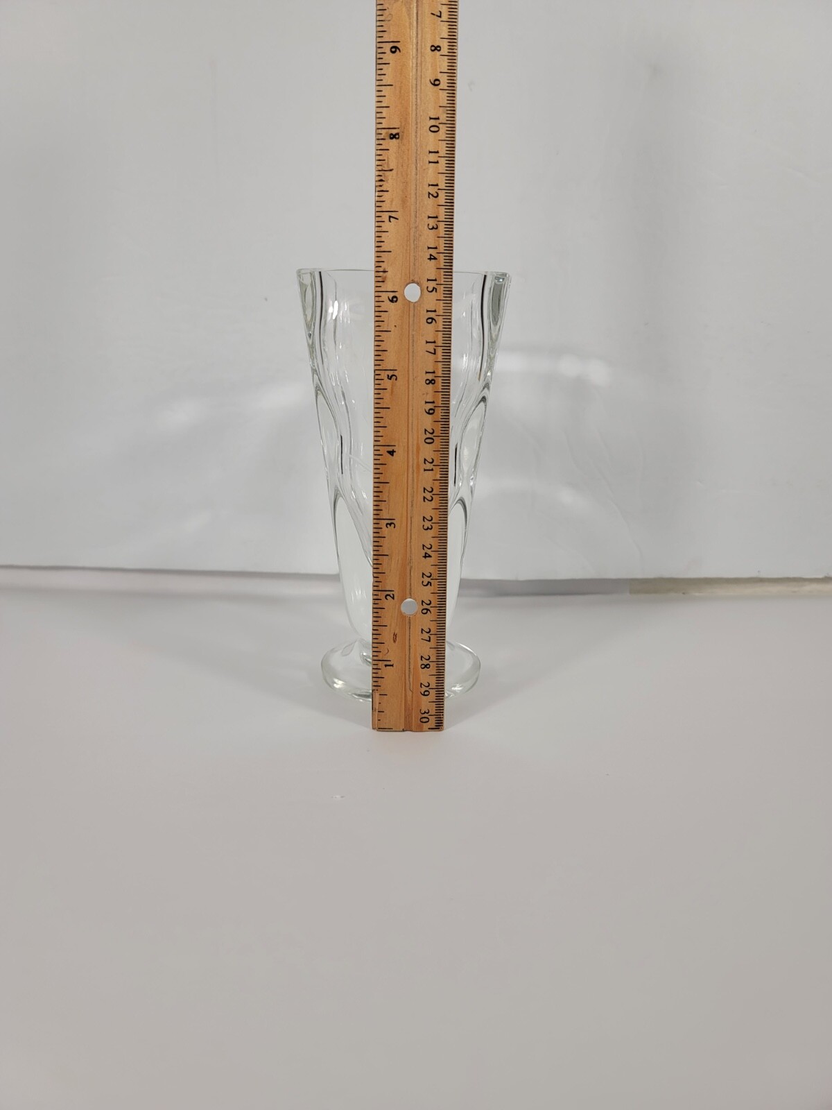 Carl Erickson Sweden Clear Art Glass Etched Sailfish Vase Mid Century