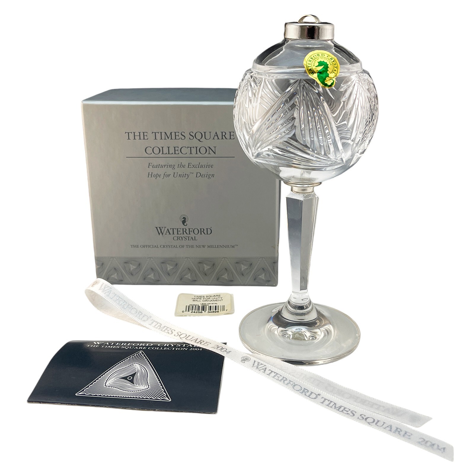 Waterford Crystal 2004 Hope For UNITY Times Square Ball Xmas Tree Ornament MIB