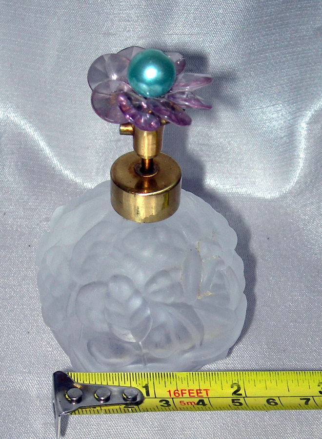 Vintage Irice Atomizer Lilac JEWEL TOP Glass Perfume Bottle Irving Rice NYC