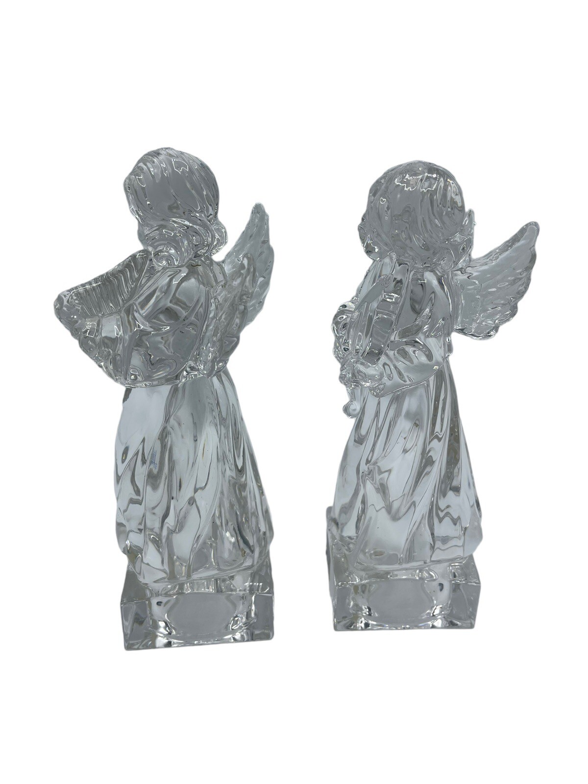 Mikasa Herald Collection Angelic Harp Violin Figurine Full Lead Crystal Set 8″