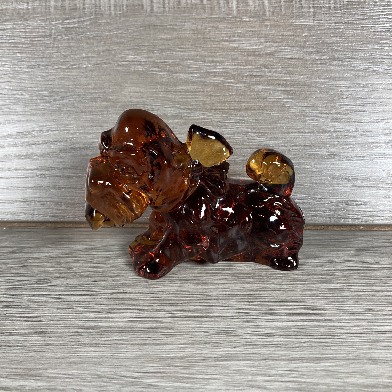 Imperial Caramel Glass Parlour Pup Scottie Dog Figurine