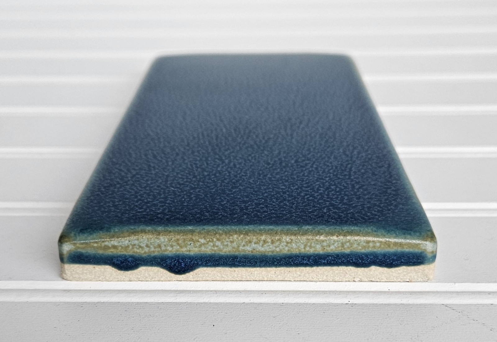 Motawi Tileworks Blue Caribbean Glazed Matte Tile Ann Arbor Michigan 8×4