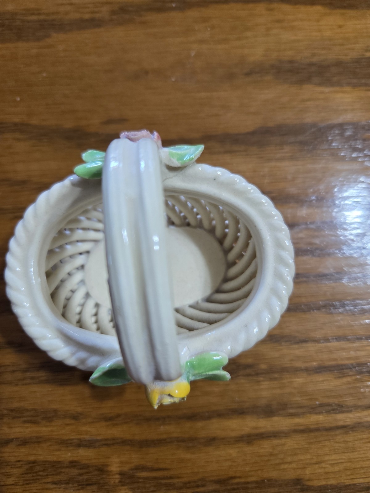 Porcelain Weaved Baskets With Handles Made In Italy 3 Inches Tall Lot Of 4