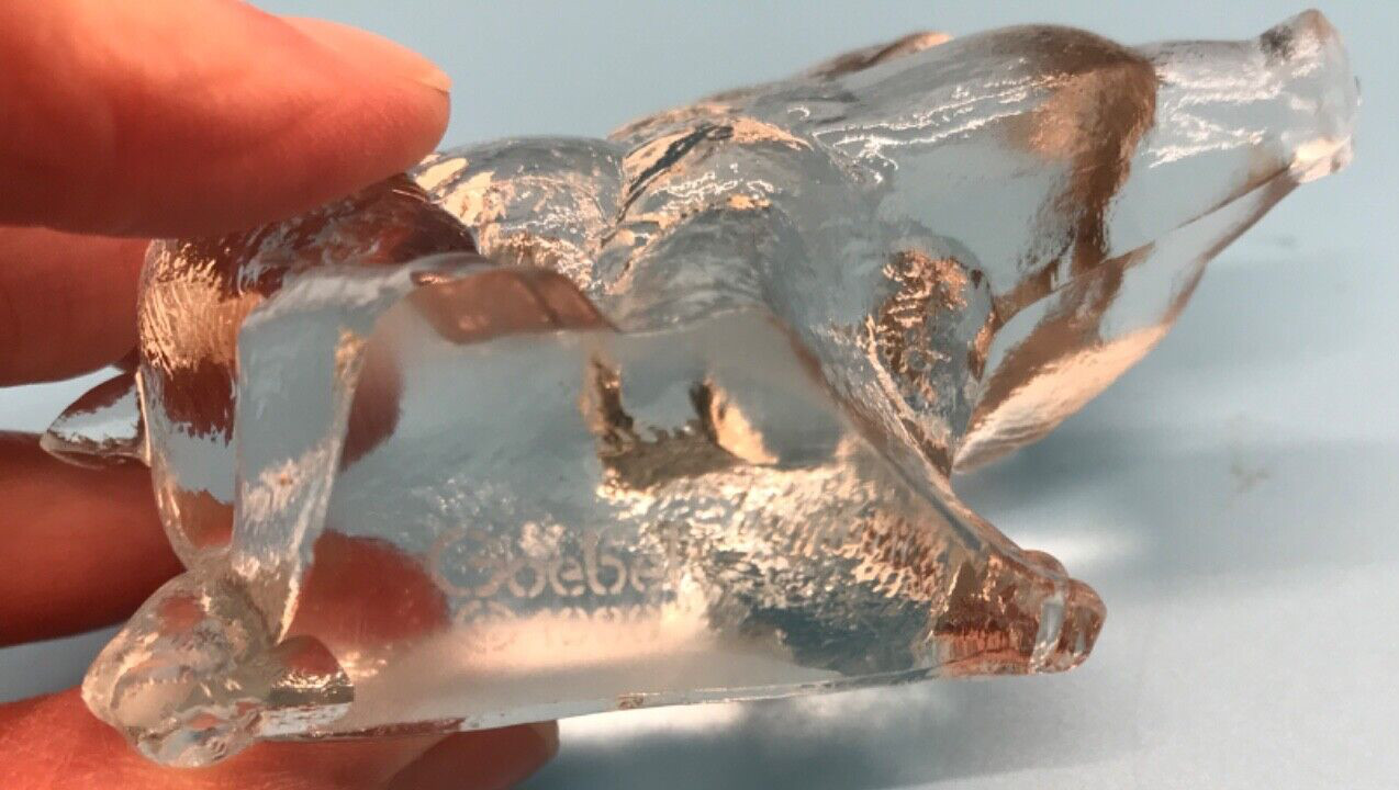 Vintage Goebel Clear Glass Pig/boar, 3 1/2” Long, 1980, Exc