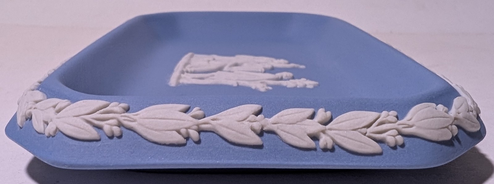 Vintage Wedgwood Blue Jasperware Trinket Tray Pen Jewelry Holder