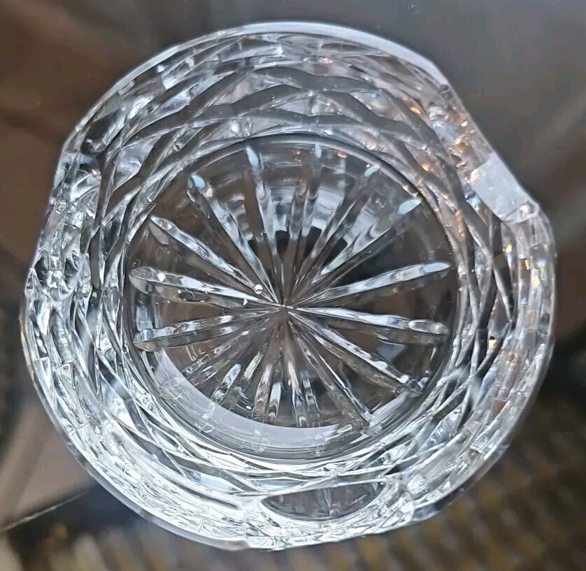 Clear Cut Crystal Ashtray Round Cigarette 2 7/8″wx1 7/8″t Diamond Design