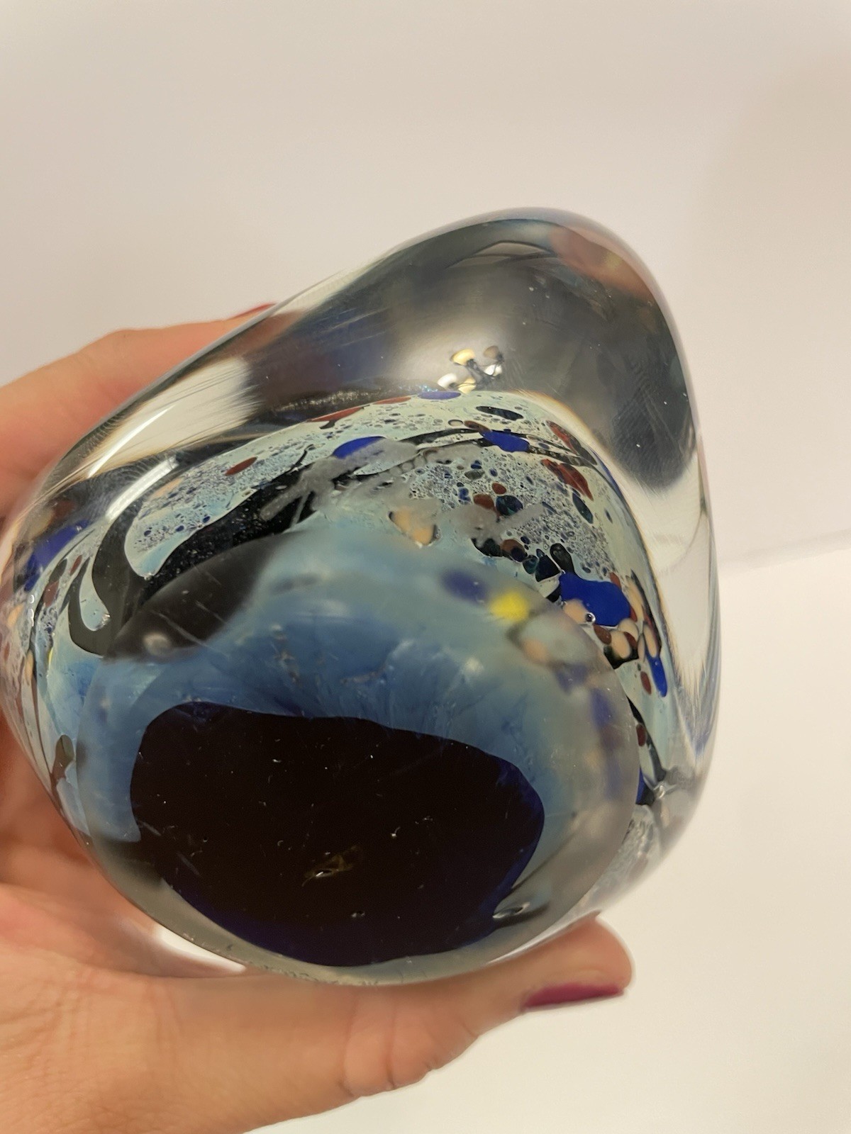 Vintage Art Glass Sculpture Signed Paperweight Undated