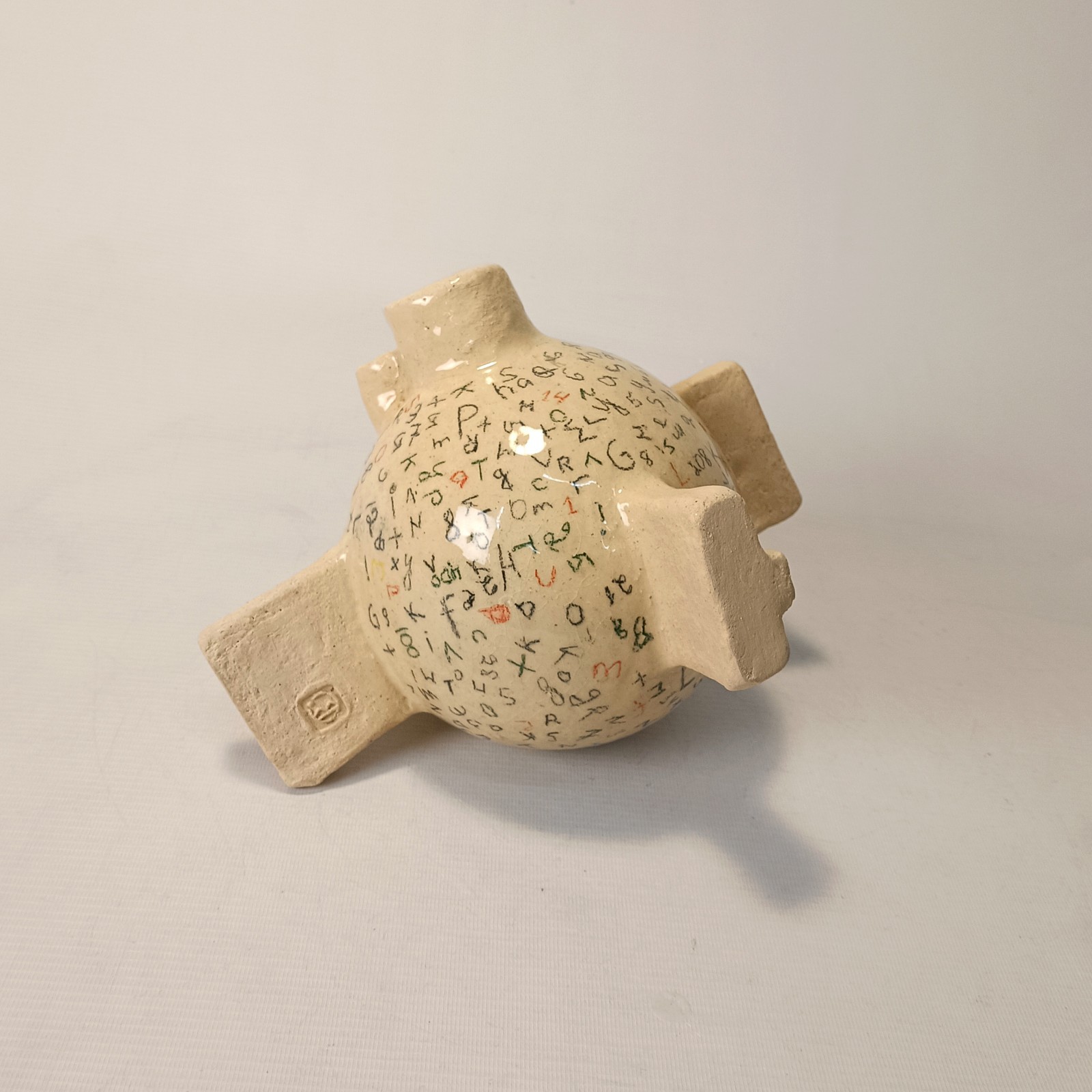 Modern Abstract Ceramic Vase – Geometric Ikebana Sculpture.