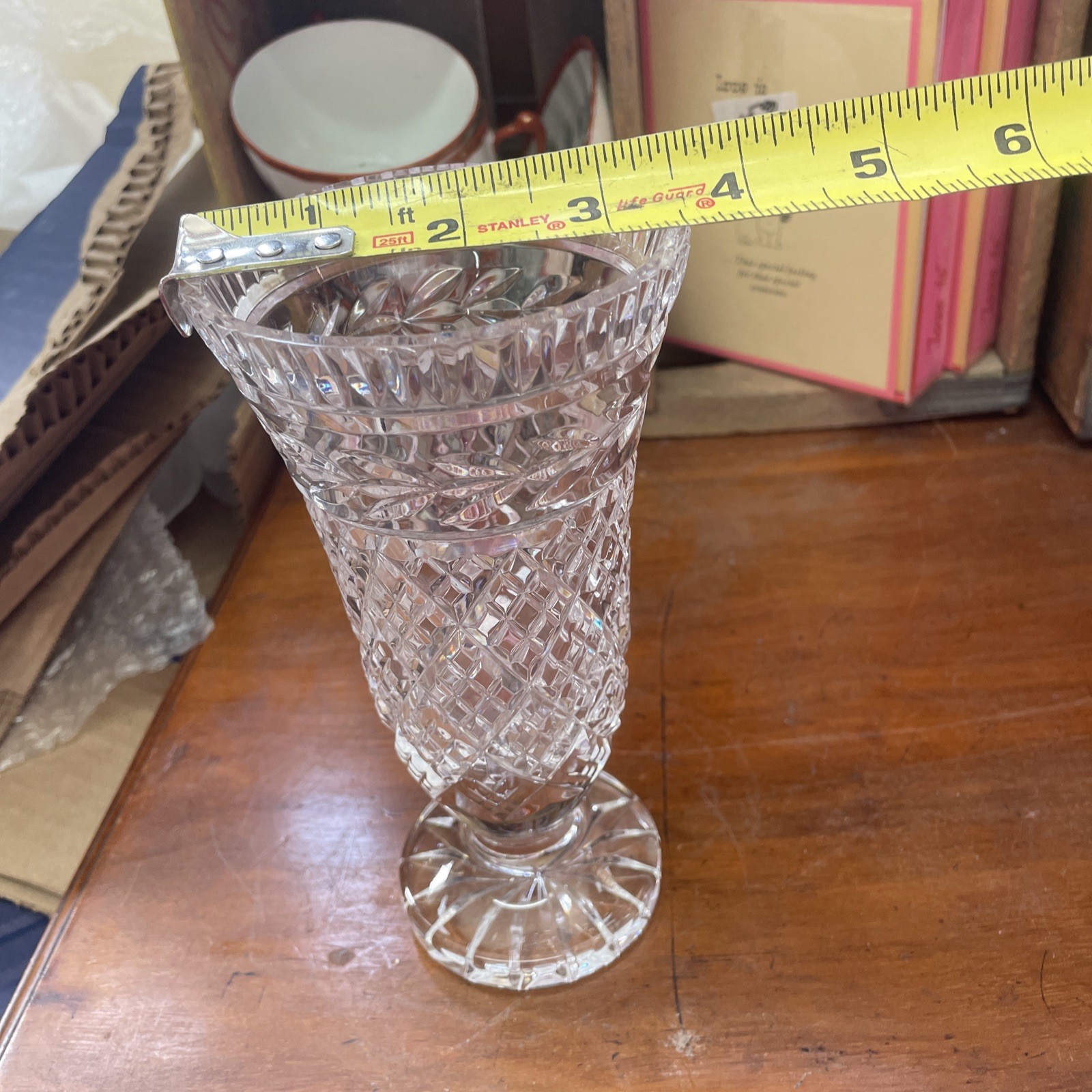 Waterford Crystal Glass Irish Retired Glandore 7” Flower Vase