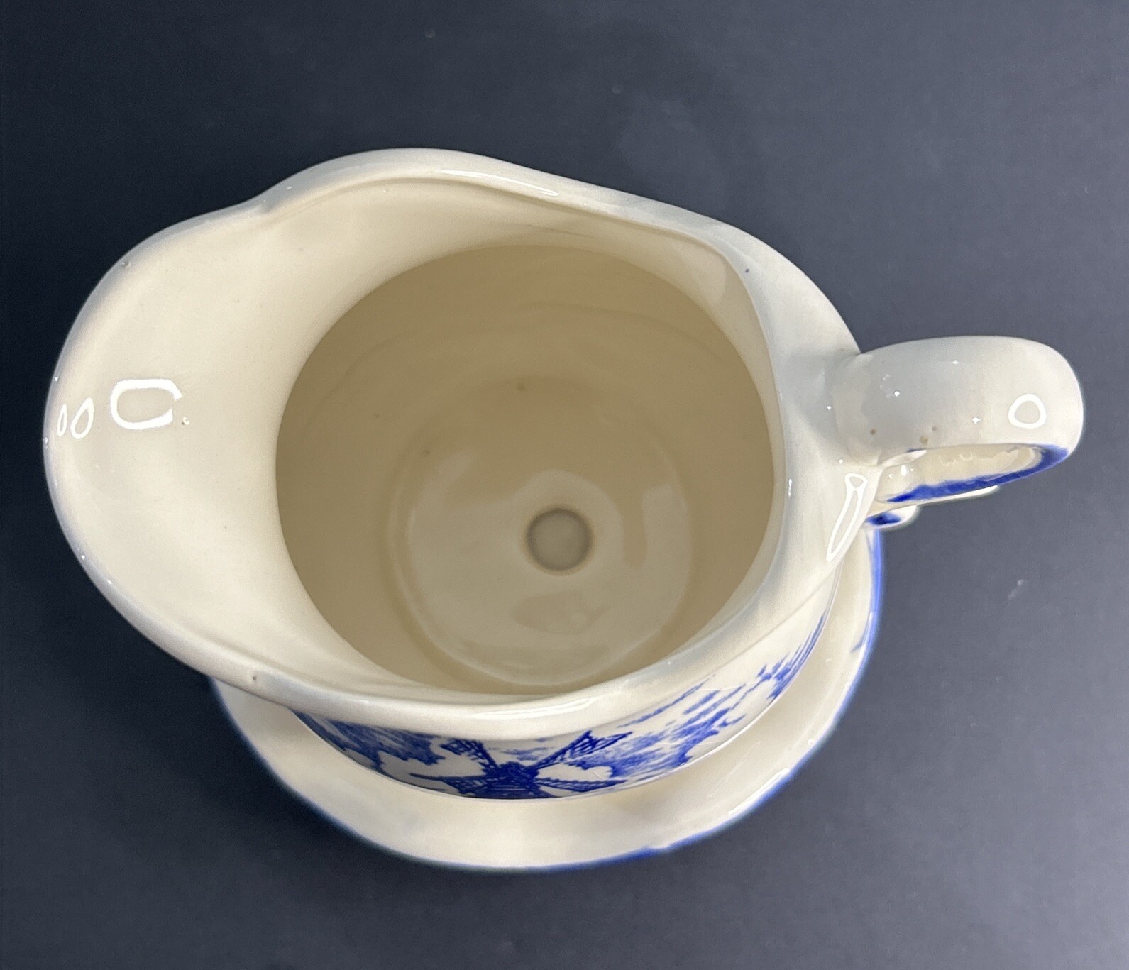 Nanco Delft Blue Planter ~ Pitcher and Bowl w/Windmill One-Piece Vtg