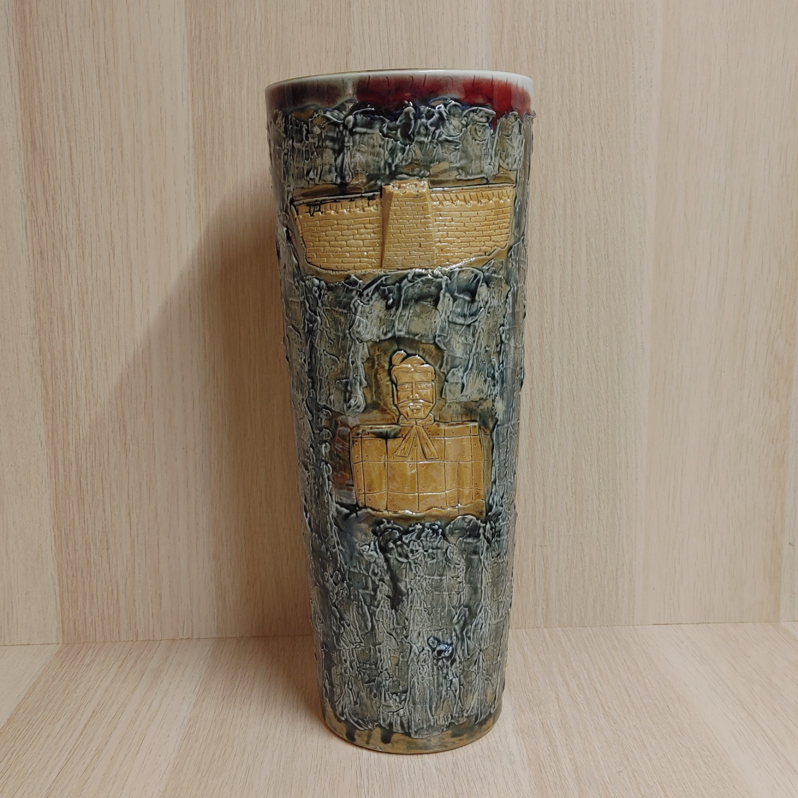 Studio Pottery Vase Handmade Signed Large 14 1/4″ Tall