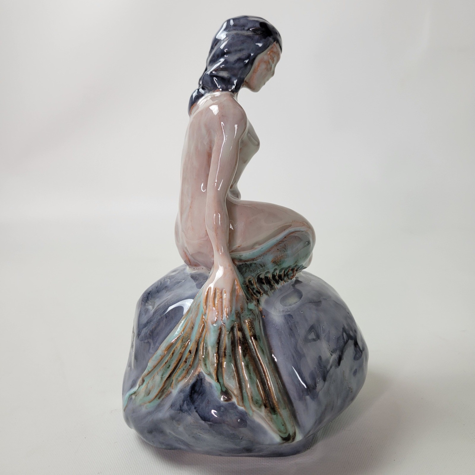 Dissing Keramik Denmark Mermaid Figurine Vintage Danish Pottery Hovedgaard 7.5″