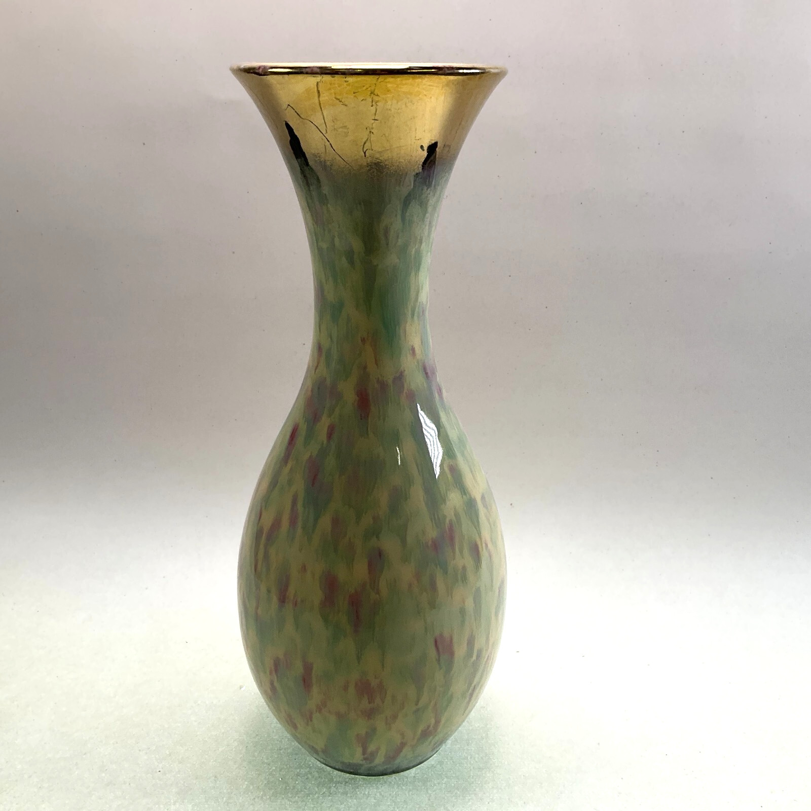 West German Germany Mid-Century Ceramic Vase Stunning Glaze Vintage