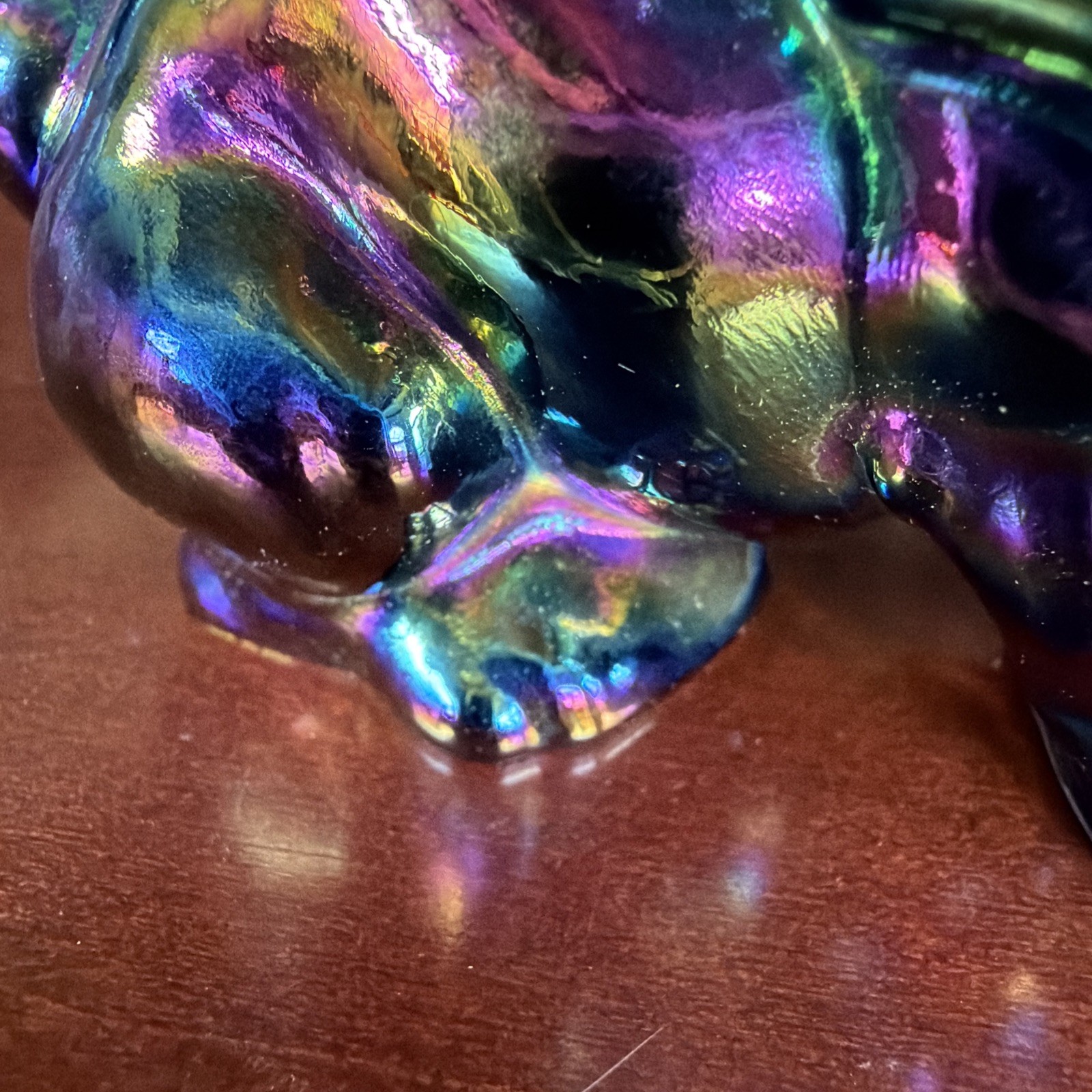 Darling Vintage Imperial Glass Terrier “Parlor” Pup Amethyst Carnival Signed