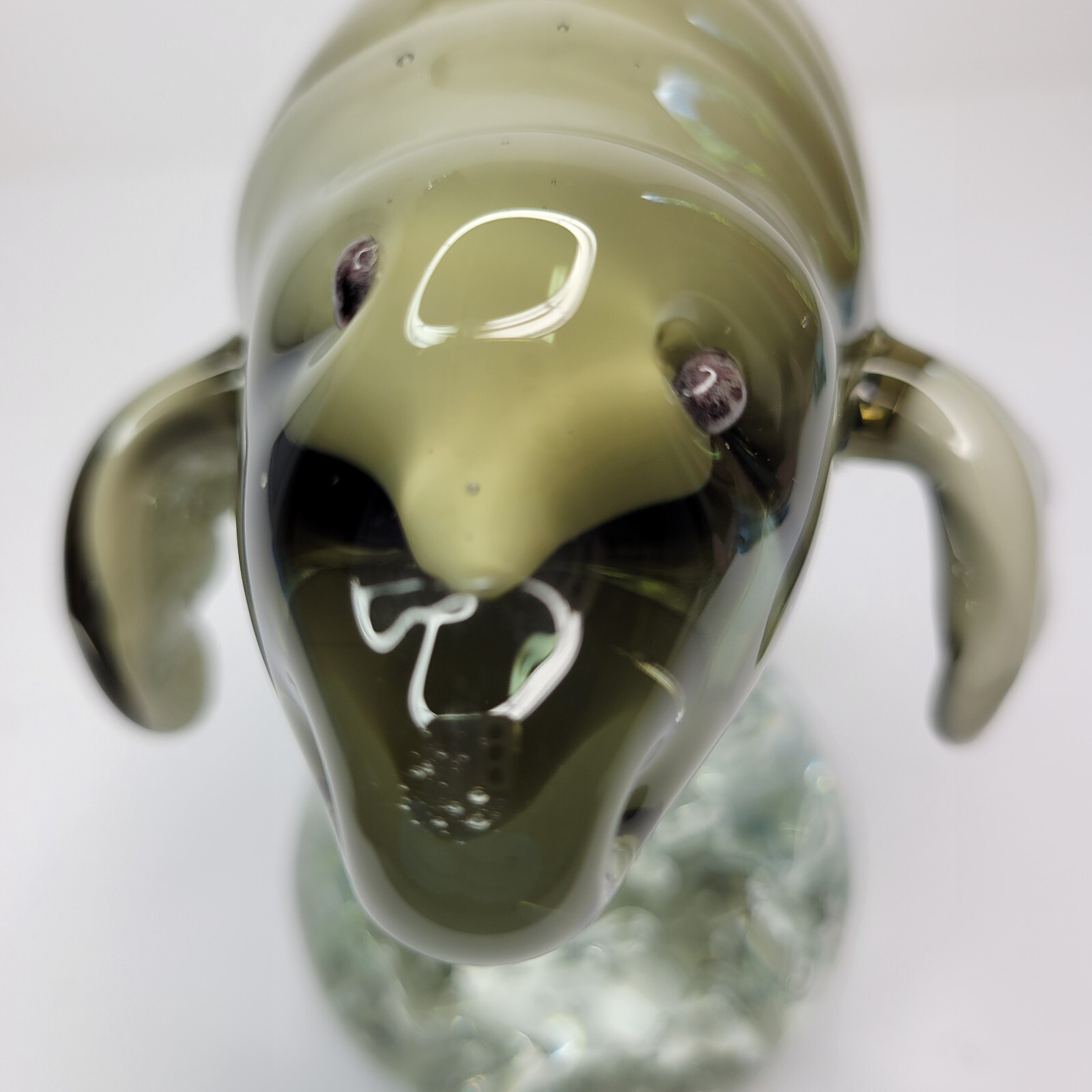 Murano Art Glass Hand Blown Manatee Sculpture Sea Cow Sirenia Paperweight