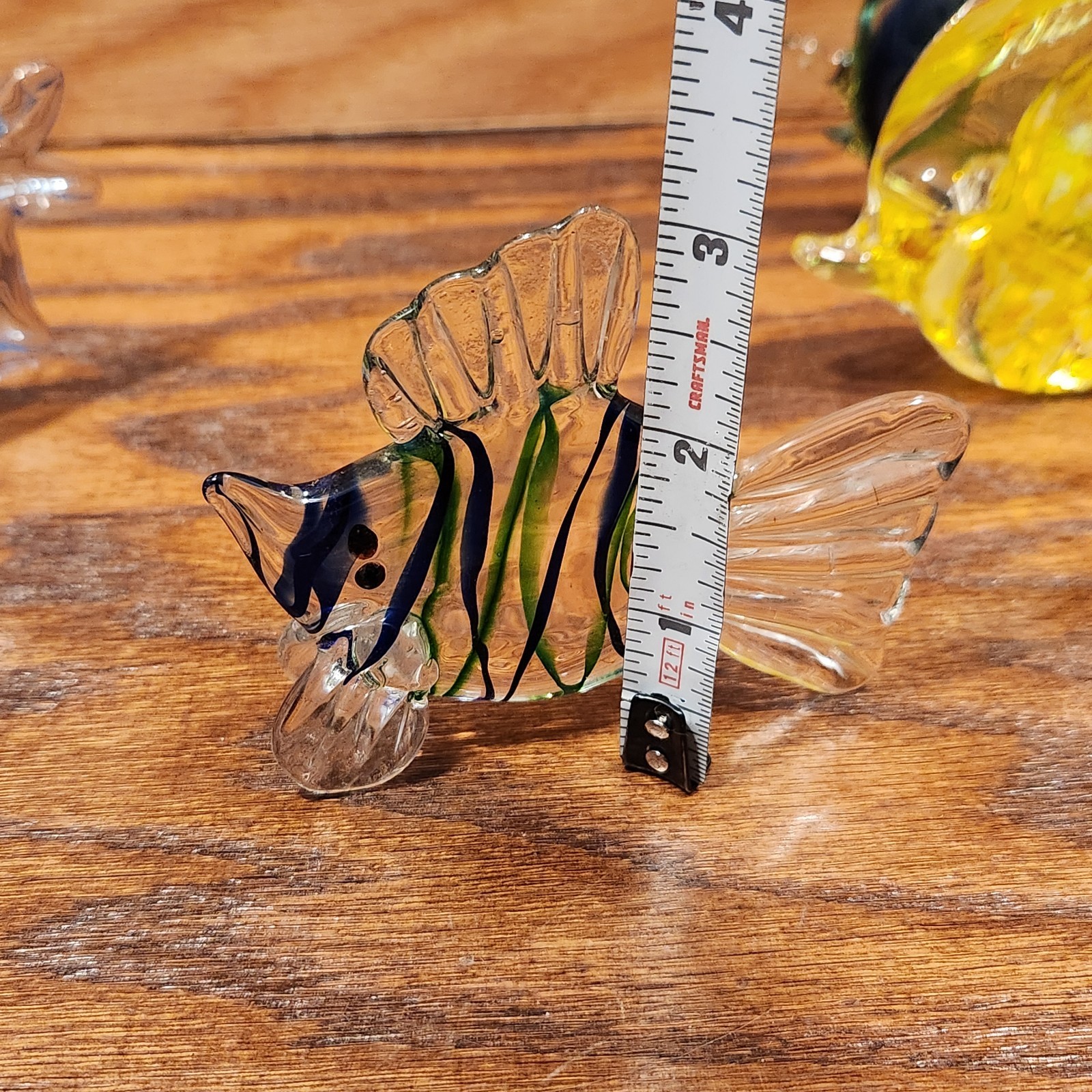 Murano Style Glass Fish Figurine Lot of 4 Paperweight Figures Hand Crafted