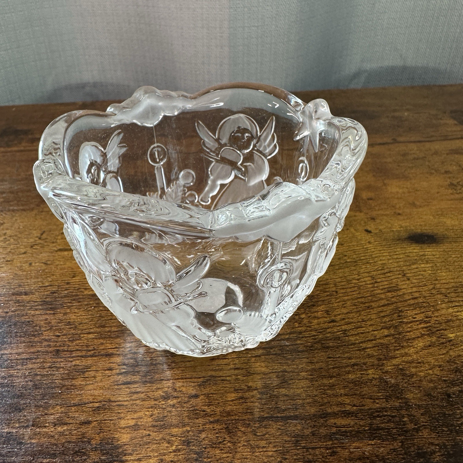 Mikasa Holiday Lights Christmas Crystal Votive Tea Light Candle Holder Germany