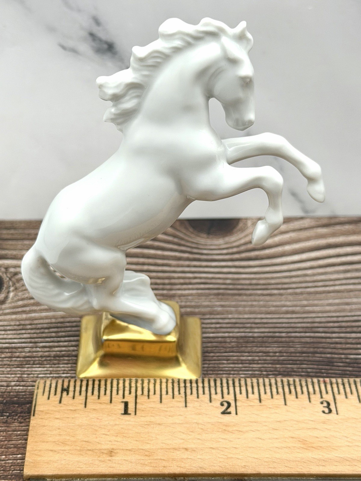 Rosenthal Germany Porcelain Rearing White Horse Figurine 1027 Gold M H Fritz