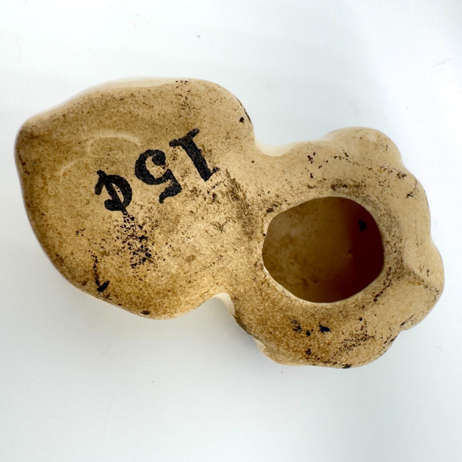 Vtg Rio Hondo Pottery 40s-50s Hand-Painted Sleeping Puppy Glasses Holder 2.75″