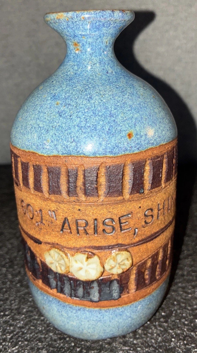 ED SCHROCK-Colorado Christian Pottery Vase-DOWN TO EARTH Bible Verse ISAIAH 60:1