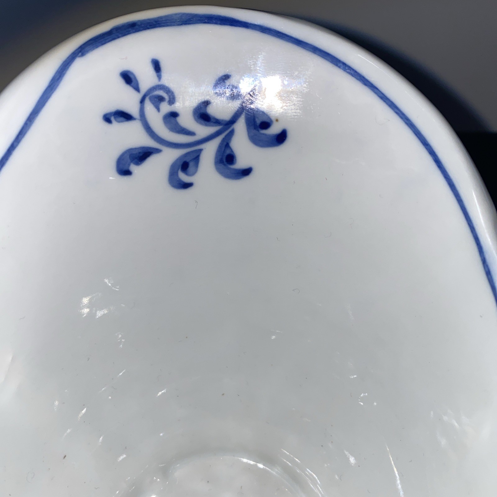 Andrea by Sadek Blue Mum Handled Handpainted Porcelain Basket