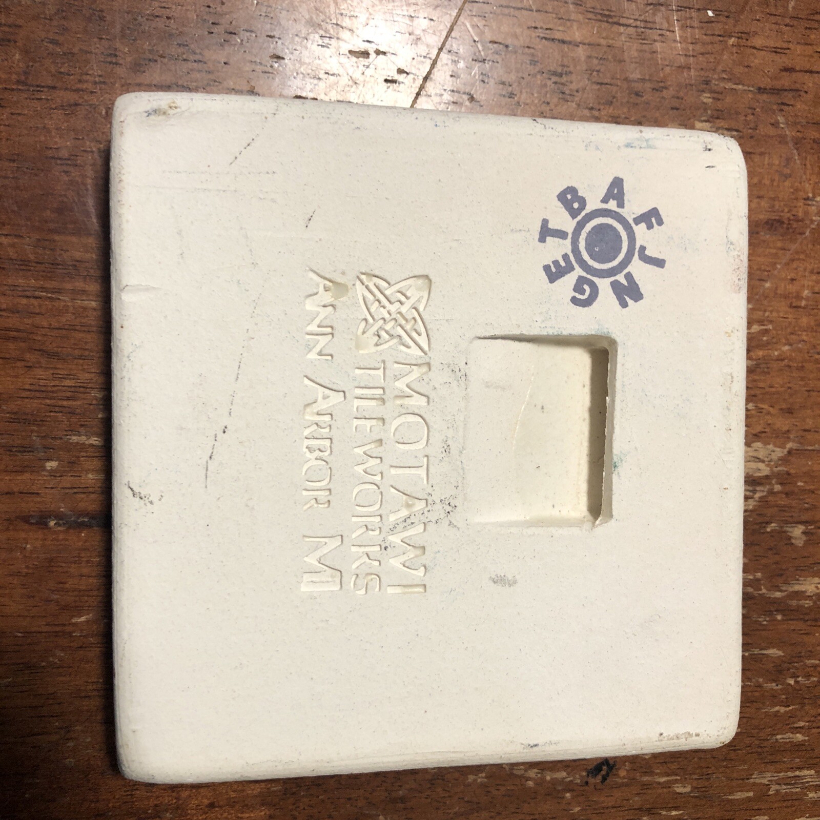 Motawi Tileworks Art Tile Arts and Crafts Art Deco Water Lily Flower Rare Stamp