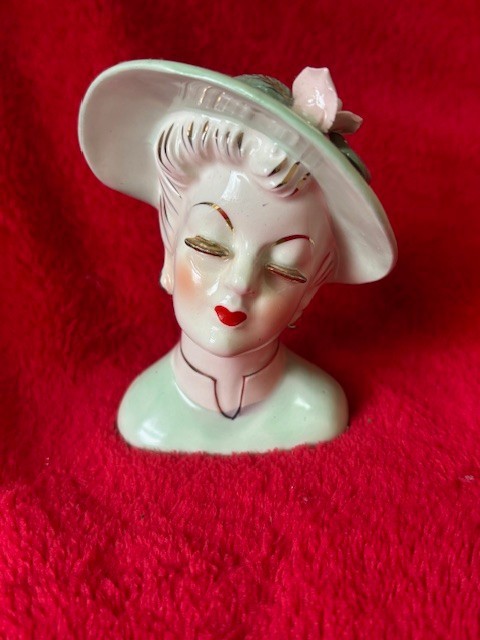 Vintage IRice Lady Head Vase