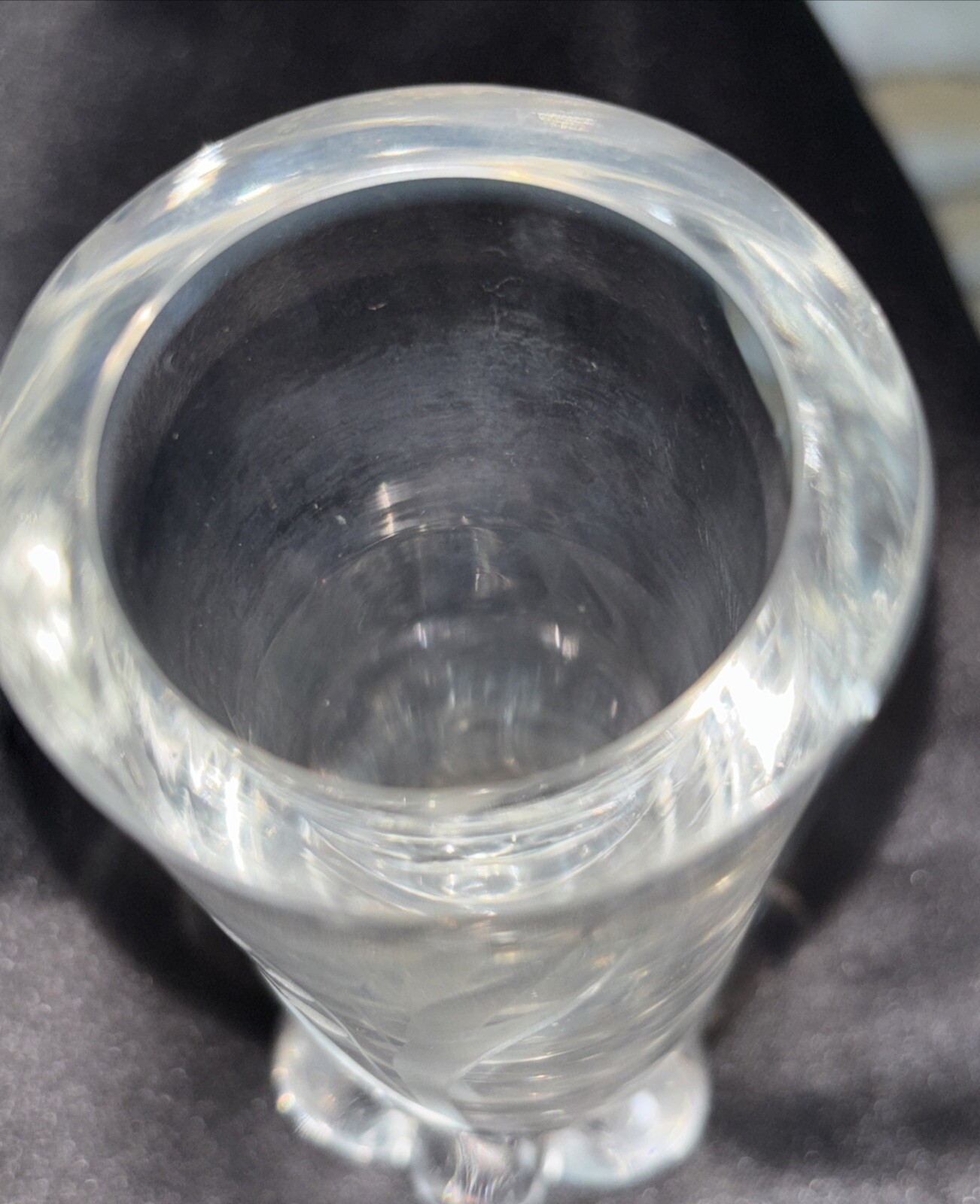 Vintage Smalandshyttan Sweden Etched Art Glass Lilly Of The Valley Vase